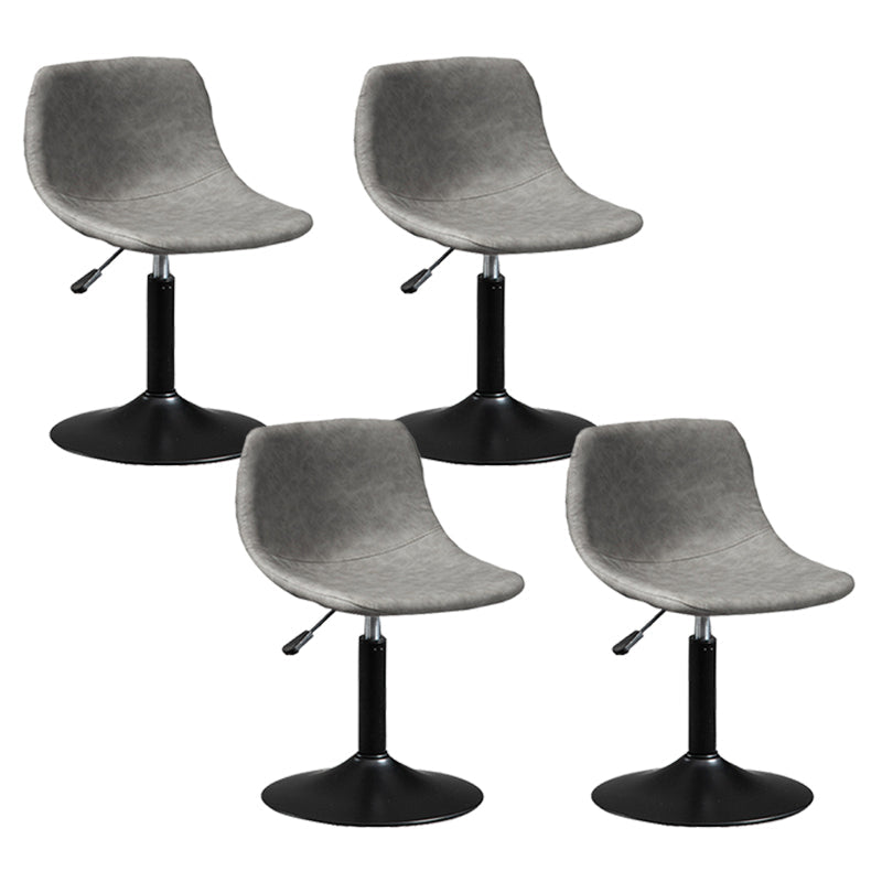 Contemporary Metal Barstool Faux Leather Footrest Stool Adjustable in Matte Finish Grey 4 Piece Set Short Stool(22"H) Clearhalo 'Bar Furniture' 'Bar Stools' 'bar_stools' 'furn' 'furn_bar_stools' 'Furniture' 'Kitchen & Dining Furniture' 5638898