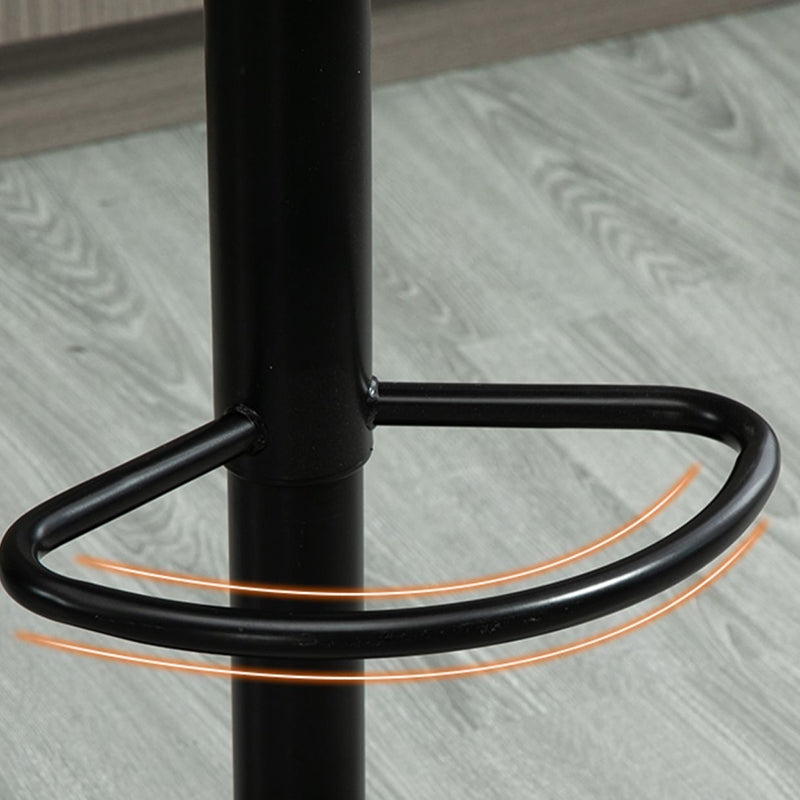 Contemporary Metal Barstool Faux Leather Footrest Stool Adjustable in Matte Finish Clearhalo 'Bar Furniture' 'Bar Stools' 'bar_stools' 'furn' 'furn_bar_stools' 'Furniture' 'Kitchen & Dining Furniture' 5638900