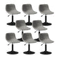 Contemporary Metal Barstool Faux Leather Footrest Stool Adjustable in Matte Finish Grey 8 Piece Set Short Stool(22"H) Clearhalo 'Bar Furniture' 'Bar Stools' 'bar_stools' 'furn' 'furn_bar_stools' 'Furniture' 'Kitchen & Dining Furniture' 5638903