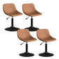 Contemporary Metal Barstool Faux Leather Footrest Stool Adjustable in Matte Finish Light Brown 4 Piece Set Short Stool(22"H) Clearhalo 'Bar Furniture' 'Bar Stools' 'bar_stools' 'furn' 'furn_bar_stools' 'Furniture' 'Kitchen & Dining Furniture' 5638908
