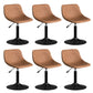 Contemporary Metal Barstool Faux Leather Footrest Stool Adjustable in Matte Finish Light Brown 6 Piece Set Short Stool(22"H) Clearhalo 'Bar Furniture' 'Bar Stools' 'bar_stools' 'furn' 'furn_bar_stools' 'Furniture' 'Kitchen & Dining Furniture' 5638910