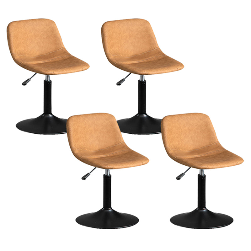 Contemporary Metal Barstool Faux Leather Footrest Stool Adjustable in Matte Finish Yellow 4 Piece Set Short Stool(22"H) Clearhalo 'Bar Furniture' 'Bar Stools' 'bar_stools' 'furn' 'furn_bar_stools' 'Furniture' 'Kitchen & Dining Furniture' 5638914