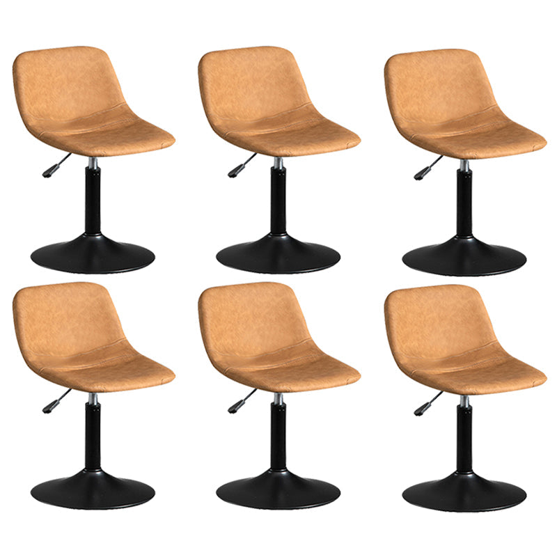 Contemporary Metal Barstool Faux Leather Footrest Stool Adjustable in Matte Finish Yellow 6 Piece Set Short Stool(22"H) Clearhalo 'Bar Furniture' 'Bar Stools' 'bar_stools' 'furn' 'furn_bar_stools' 'Furniture' 'Kitchen & Dining Furniture' 5638915