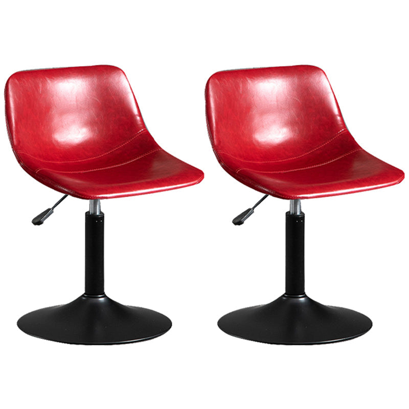 Contemporary Metal Barstool Faux Leather Footrest Stool Adjustable in Matte Finish Red 2 Piece Set Bar Stool(33"H) Clearhalo 'Bar Furniture' 'Bar Stools' 'bar_stools' 'furn' 'furn_bar_stools' 'Furniture' 'Kitchen & Dining Furniture' 5638918