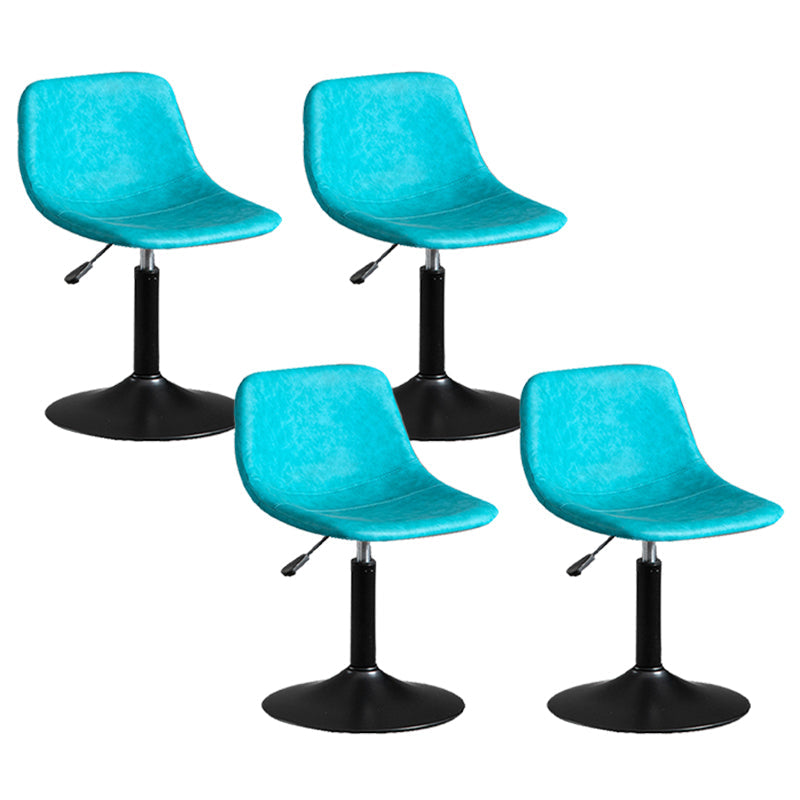 Contemporary Metal Barstool Faux Leather Footrest Stool Adjustable in Matte Finish Blue 4 Piece Set Short Stool(22"H) Clearhalo 'Bar Furniture' 'Bar Stools' 'bar_stools' 'furn' 'furn_bar_stools' 'Furniture' 'Kitchen & Dining Furniture' 5638924