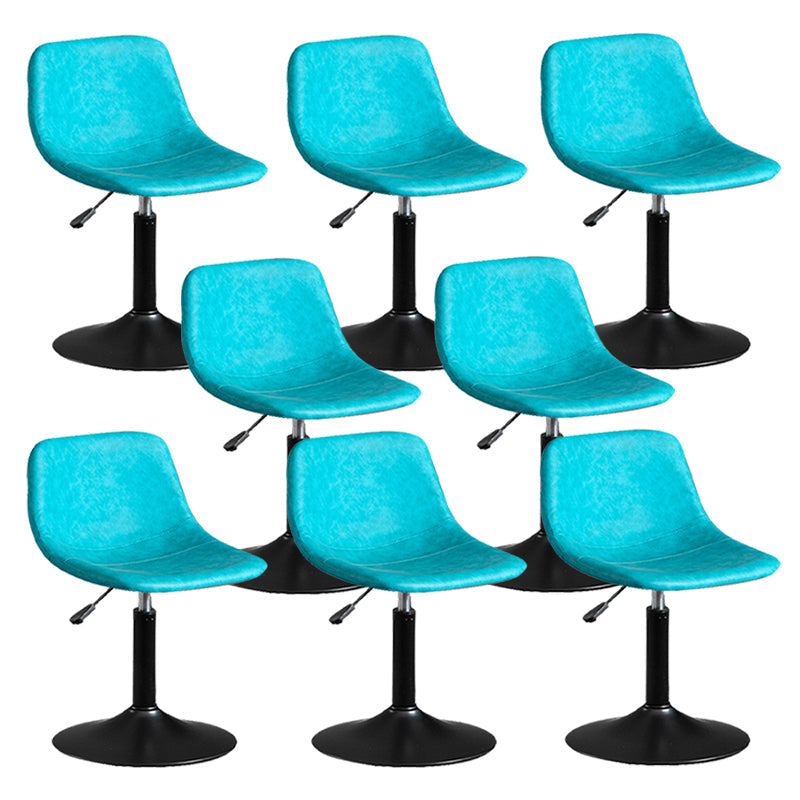Contemporary Metal Barstool Faux Leather Footrest Stool Adjustable in Matte Finish Blue 8 Piece Set Short Stool(22"H) Clearhalo 'Bar Furniture' 'Bar Stools' 'bar_stools' 'furn' 'furn_bar_stools' 'Furniture' 'Kitchen & Dining Furniture' 5638926