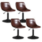 Contemporary Metal Barstool Faux Leather Footrest Stool Adjustable in Matte Finish Brown 4 Piece Set Short Stool(22"H) Clearhalo 'Bar Furniture' 'Bar Stools' 'bar_stools' 'furn' 'furn_bar_stools' 'Furniture' 'Kitchen & Dining Furniture' 5638929