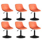 Contemporary Metal Barstool Faux Leather Footrest Stool Adjustable in Matte Finish Orange 6 Piece Set Short Stool(22"H) Clearhalo 'Bar Furniture' 'Bar Stools' 'bar_stools' 'furn' 'furn_bar_stools' 'Furniture' 'Kitchen & Dining Furniture' 5638935