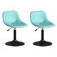 Contemporary Metal Barstool Faux Leather Footrest Stool Adjustable in Matte Finish Sky Blue 2 Piece Set Short Stool(22"H) Clearhalo 'Bar Furniture' 'Bar Stools' 'bar_stools' 'furn' 'furn_bar_stools' 'Furniture' 'Kitchen & Dining Furniture' 5638938