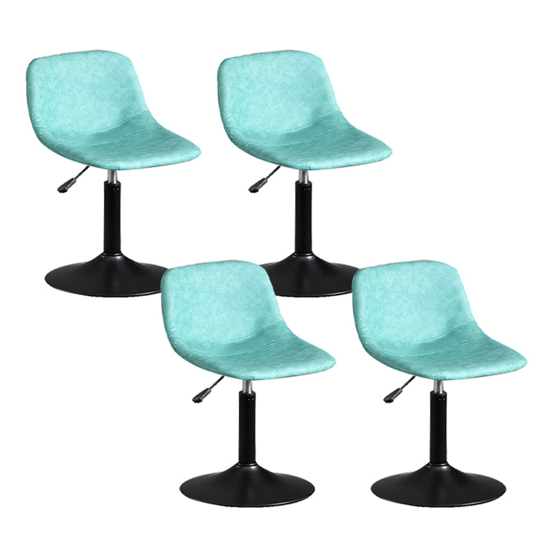 Contemporary Metal Barstool Faux Leather Footrest Stool Adjustable in Matte Finish Sky Blue 4 Piece Set Short Stool(22"H) Clearhalo 'Bar Furniture' 'Bar Stools' 'bar_stools' 'furn' 'furn_bar_stools' 'Furniture' 'Kitchen & Dining Furniture' 5638939