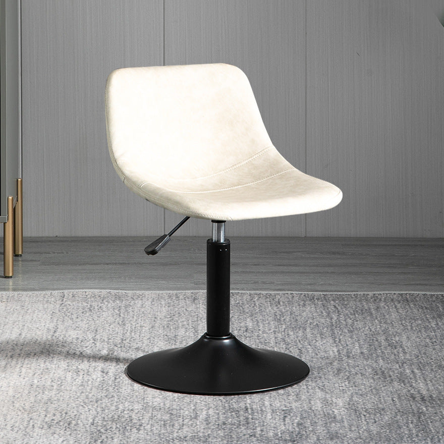 Contemporary Metal Barstool Faux Leather Footrest Stool Adjustable in Matte Finish White 1 Piece Short Stool(22"H) Clearhalo 'Bar Furniture' 'Bar Stools' 'bar_stools' 'furn' 'furn_bar_stools' 'Furniture' 'Kitchen & Dining Furniture' 5638941