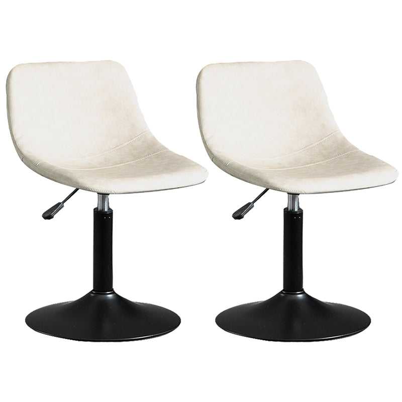 Contemporary Metal Barstool Faux Leather Footrest Stool Adjustable in Matte Finish White 2 Piece Set Short Stool(22"H) Clearhalo 'Bar Furniture' 'Bar Stools' 'bar_stools' 'furn' 'furn_bar_stools' 'Furniture' 'Kitchen & Dining Furniture' 5638942