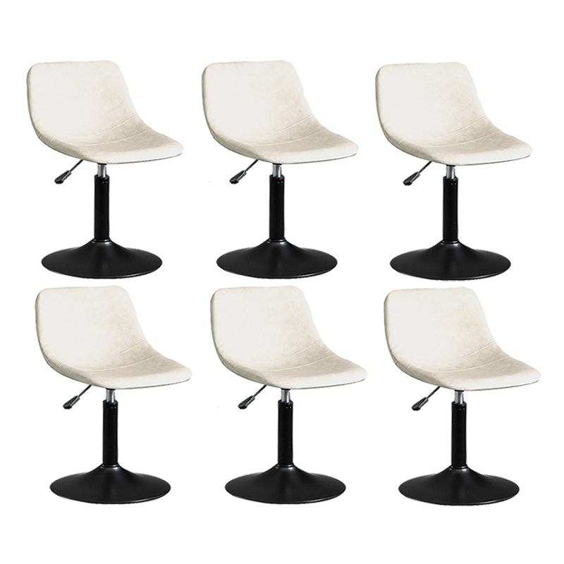 Contemporary Metal Barstool Faux Leather Footrest Stool Adjustable in Matte Finish White 6 Piece Set Short Stool(22"H) Clearhalo 'Bar Furniture' 'Bar Stools' 'bar_stools' 'furn' 'furn_bar_stools' 'Furniture' 'Kitchen & Dining Furniture' 5638944