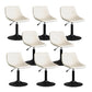Contemporary Metal Barstool Faux Leather Footrest Stool Adjustable in Matte Finish White 8 Piece Set Short Stool(22"H) Clearhalo 'Bar Furniture' 'Bar Stools' 'bar_stools' 'furn' 'furn_bar_stools' 'Furniture' 'Kitchen & Dining Furniture' 5638945