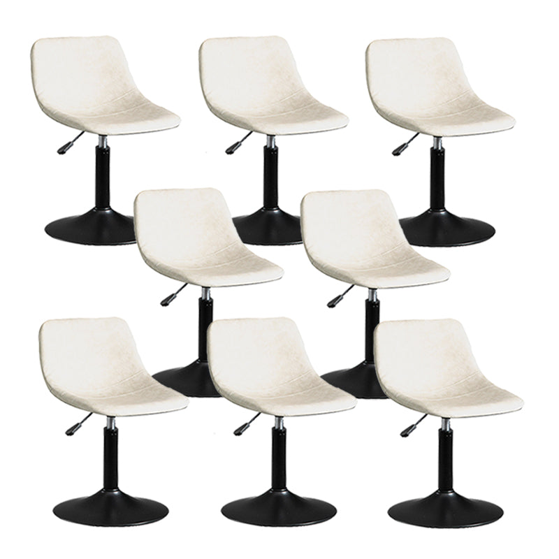 Contemporary Metal Barstool Faux Leather Footrest Stool Adjustable in Matte Finish White 8 Piece Set Short Stool(22"H) Clearhalo 'Bar Furniture' 'Bar Stools' 'bar_stools' 'furn' 'furn_bar_stools' 'Furniture' 'Kitchen & Dining Furniture' 5638945
