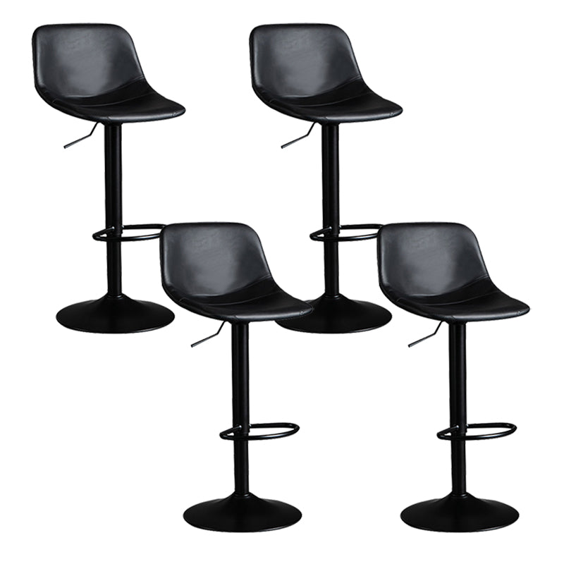 Contemporary Metal Barstool Faux Leather Footrest Stool Adjustable in Matte Finish Black 4 Piece Set Bar Stool(33"H) Clearhalo 'Bar Furniture' 'Bar Stools' 'bar_stools' 'furn' 'furn_bar_stools' 'Furniture' 'Kitchen & Dining Furniture' 5638948