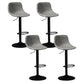 Contemporary Metal Barstool Faux Leather Footrest Stool Adjustable in Matte Finish Grey 4 Piece Set Bar Stool(33"H) Clearhalo 'Bar Furniture' 'Bar Stools' 'bar_stools' 'furn' 'furn_bar_stools' 'Furniture' 'Kitchen & Dining Furniture' 5638953