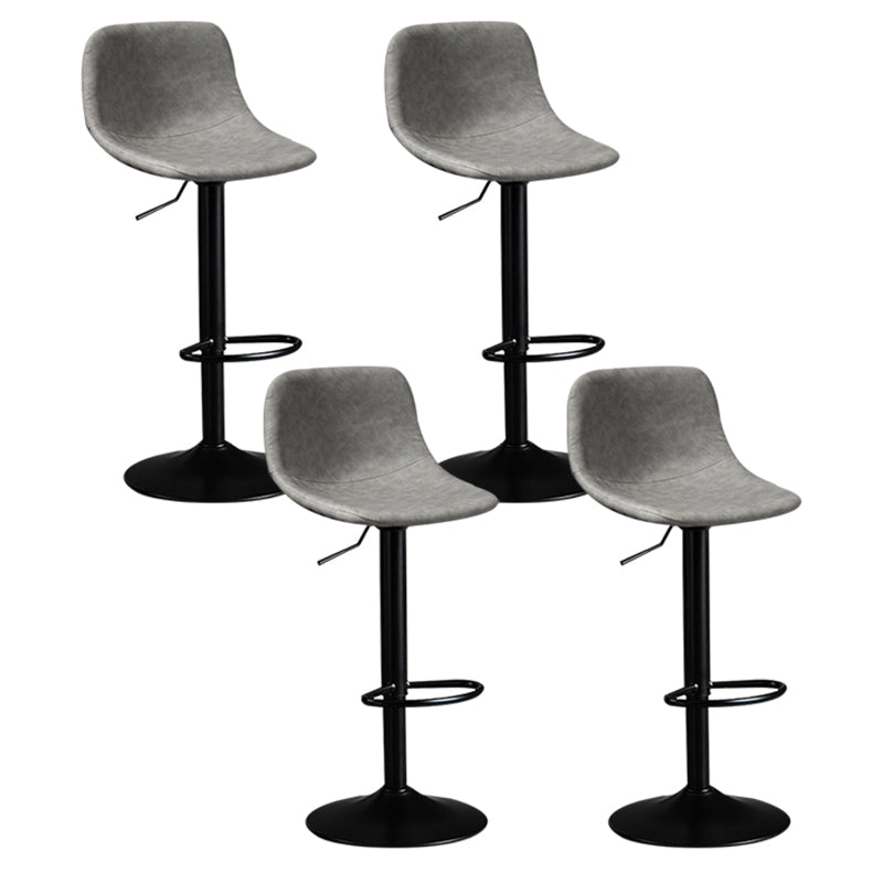 Contemporary Metal Barstool Faux Leather Footrest Stool Adjustable in Matte Finish Grey 4 Piece Set Bar Stool(33"H) Clearhalo 'Bar Furniture' 'Bar Stools' 'bar_stools' 'furn' 'furn_bar_stools' 'Furniture' 'Kitchen & Dining Furniture' 5638953