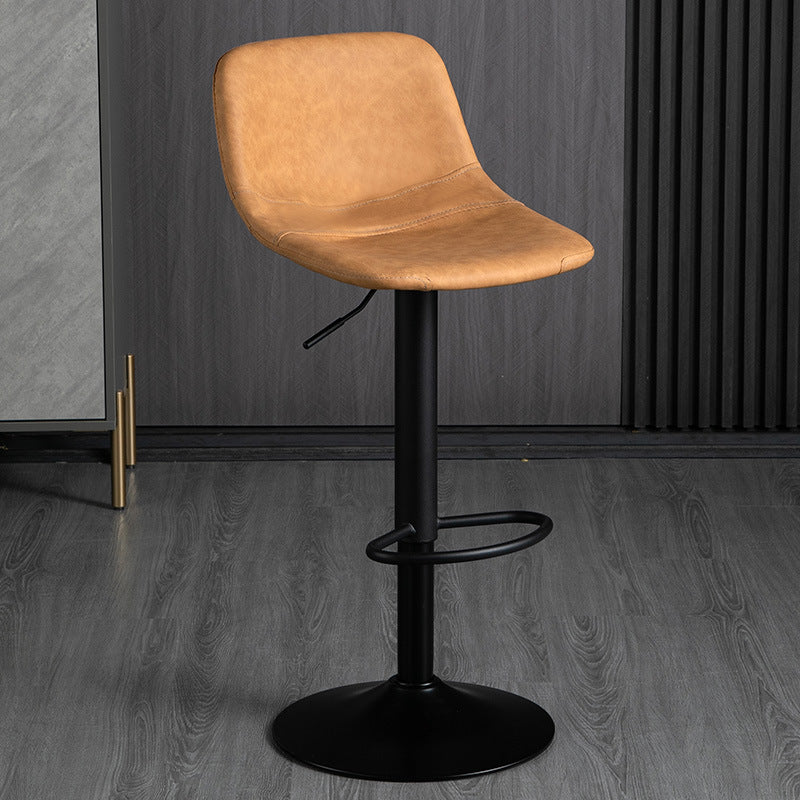 Contemporary Metal Barstool Faux Leather Footrest Stool Adjustable in Matte Finish Yellow 1 Piece Bar Stool(33"H) Clearhalo 'Bar Furniture' 'Bar Stools' 'bar_stools' 'furn' 'furn_bar_stools' 'Furniture' 'Kitchen & Dining Furniture' 5638956