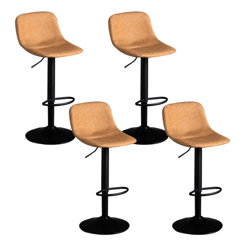 Contemporary Metal Barstool Faux Leather Footrest Stool Adjustable in Matte Finish Yellow 4 Piece Set Bar Stool(33"H) Clearhalo 'Bar Furniture' 'Bar Stools' 'bar_stools' 'furn' 'furn_bar_stools' 'Furniture' 'Kitchen & Dining Furniture' 5638958