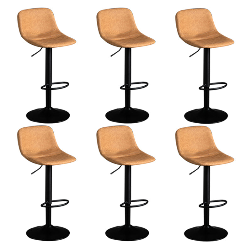 Contemporary Metal Barstool Faux Leather Footrest Stool Adjustable in Matte Finish Yellow 6 Piece Set Bar Stool(33"H) Clearhalo 'Bar Furniture' 'Bar Stools' 'bar_stools' 'furn' 'furn_bar_stools' 'Furniture' 'Kitchen & Dining Furniture' 5638959