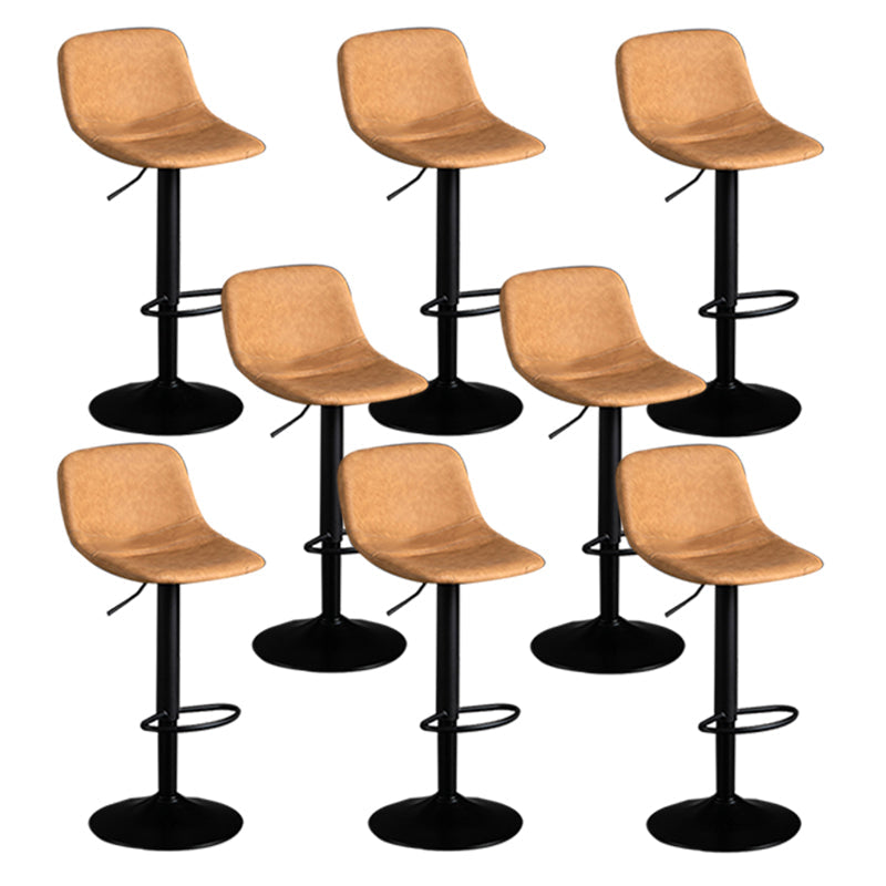 Contemporary Metal Barstool Faux Leather Footrest Stool Adjustable in Matte Finish Yellow 8 Piece Set Bar Stool(33"H) Clearhalo 'Bar Furniture' 'Bar Stools' 'bar_stools' 'furn' 'furn_bar_stools' 'Furniture' 'Kitchen & Dining Furniture' 5638960