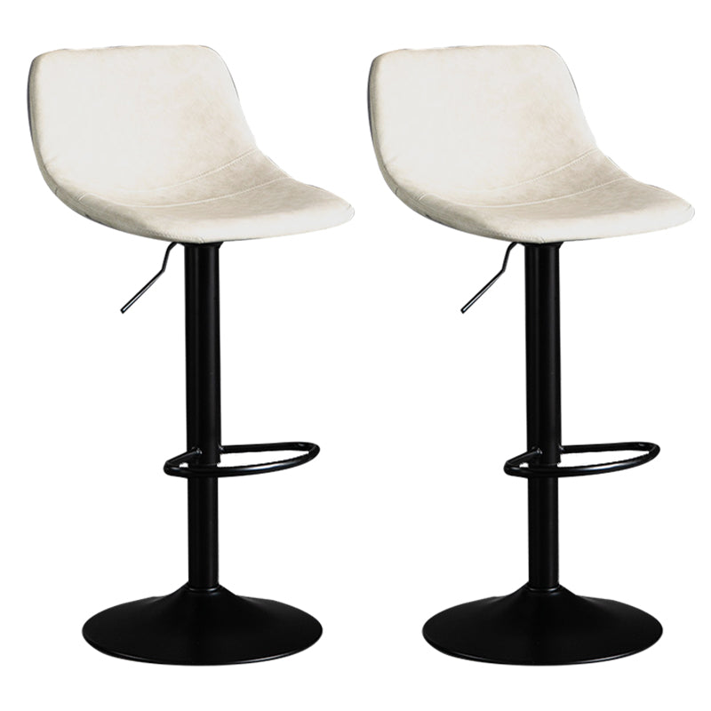 Contemporary Metal Barstool Faux Leather Footrest Stool Adjustable in Matte Finish White 2 Piece Set Bar Stool(33"H) Clearhalo 'Bar Furniture' 'Bar Stools' 'bar_stools' 'furn' 'furn_bar_stools' 'Furniture' 'Kitchen & Dining Furniture' 5638962