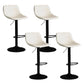 Contemporary Metal Barstool Faux Leather Footrest Stool Adjustable in Matte Finish White 4 Piece Set Bar Stool(33"H) Clearhalo 'Bar Furniture' 'Bar Stools' 'bar_stools' 'furn' 'furn_bar_stools' 'Furniture' 'Kitchen & Dining Furniture' 5638963