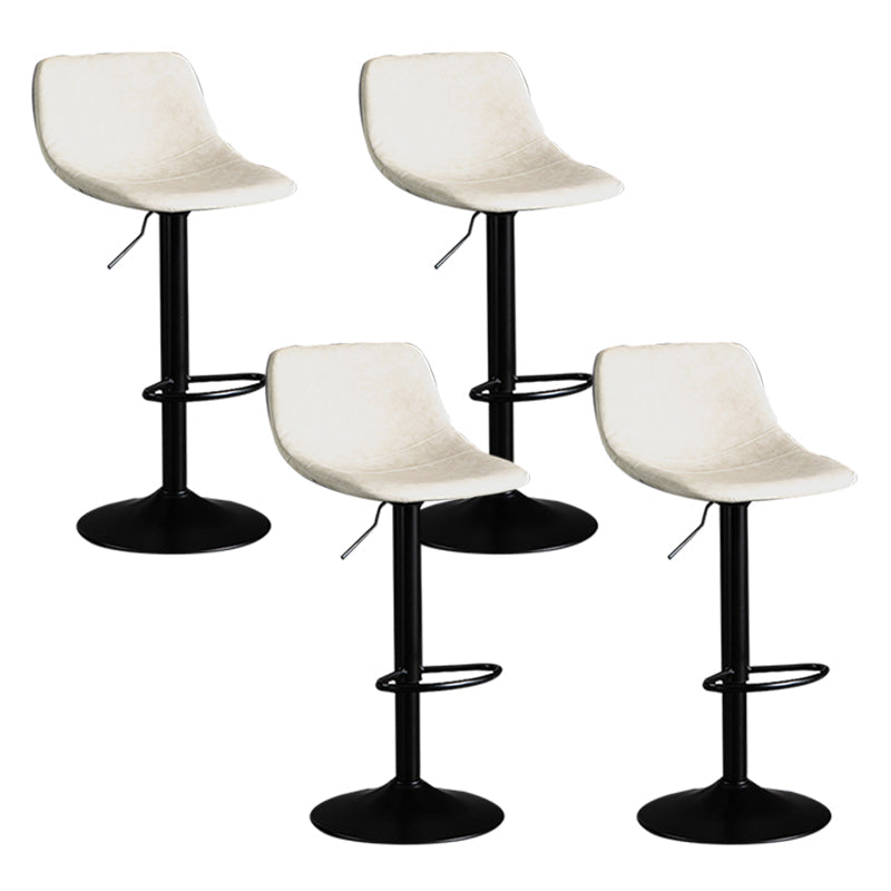 Contemporary Metal Barstool Faux Leather Footrest Stool Adjustable in Matte Finish White 4 Piece Set Bar Stool(33"H) Clearhalo 'Bar Furniture' 'Bar Stools' 'bar_stools' 'furn' 'furn_bar_stools' 'Furniture' 'Kitchen & Dining Furniture' 5638963