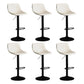 Contemporary Metal Barstool Faux Leather Footrest Stool Adjustable in Matte Finish White 6 Piece Set Bar Stool(33"H) Clearhalo 'Bar Furniture' 'Bar Stools' 'bar_stools' 'furn' 'furn_bar_stools' 'Furniture' 'Kitchen & Dining Furniture' 5638964