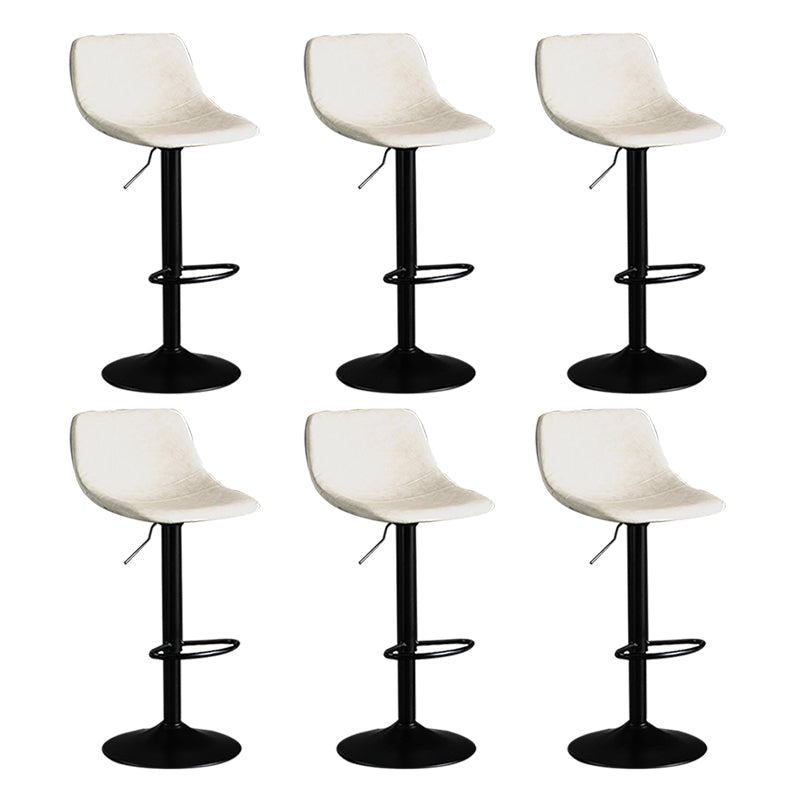 Contemporary Metal Barstool Faux Leather Footrest Stool Adjustable in Matte Finish White 6 Piece Set Bar Stool(33"H) Clearhalo 'Bar Furniture' 'Bar Stools' 'bar_stools' 'furn' 'furn_bar_stools' 'Furniture' 'Kitchen & Dining Furniture' 5638964