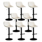 Contemporary Metal Barstool Faux Leather Footrest Stool Adjustable in Matte Finish White 8 Piece Set Bar Stool(33"H) Clearhalo 'Bar Furniture' 'Bar Stools' 'bar_stools' 'furn' 'furn_bar_stools' 'Furniture' 'Kitchen & Dining Furniture' 5638965