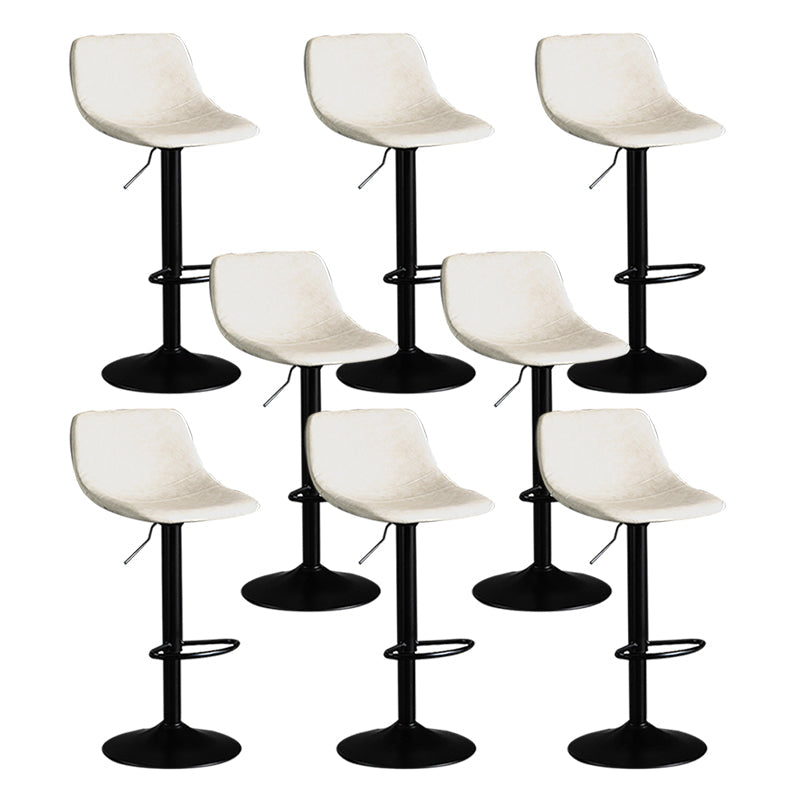 Contemporary Metal Barstool Faux Leather Footrest Stool Adjustable in Matte Finish White 8 Piece Set Bar Stool(33"H) Clearhalo 'Bar Furniture' 'Bar Stools' 'bar_stools' 'furn' 'furn_bar_stools' 'Furniture' 'Kitchen & Dining Furniture' 5638965