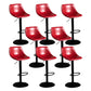 Contemporary Metal Barstool Faux Leather Footrest Stool Adjustable in Matte Finish Red 8 Piece Set Bar Stool(33"H) Clearhalo 'Bar Furniture' 'Bar Stools' 'bar_stools' 'furn' 'furn_bar_stools' 'Furniture' 'Kitchen & Dining Furniture' 5638970