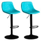 Contemporary Metal Barstool Faux Leather Footrest Stool Adjustable in Matte Finish Blue 2 Piece Set Bar Stool(33"H) Clearhalo 'Bar Furniture' 'Bar Stools' 'bar_stools' 'furn' 'furn_bar_stools' 'Furniture' 'Kitchen & Dining Furniture' 5638972