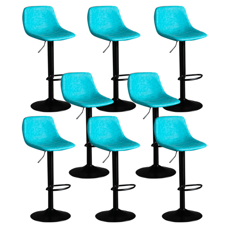 Contemporary Metal Barstool Faux Leather Footrest Stool Adjustable in Matte Finish Blue 8 Piece Set Bar Stool(33"H) Clearhalo 'Bar Furniture' 'Bar Stools' 'bar_stools' 'furn' 'furn_bar_stools' 'Furniture' 'Kitchen & Dining Furniture' 5638975