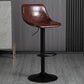 Contemporary Metal Barstool Faux Leather Footrest Stool Adjustable in Matte Finish Brown 1 Piece Bar Stool(33"H) Clearhalo 'Bar Furniture' 'Bar Stools' 'bar_stools' 'furn' 'furn_bar_stools' 'Furniture' 'Kitchen & Dining Furniture' 5638976