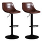 Contemporary Metal Barstool Faux Leather Footrest Stool Adjustable in Matte Finish Brown 2 Piece Set Bar Stool(33"H) Clearhalo 'Bar Furniture' 'Bar Stools' 'bar_stools' 'furn' 'furn_bar_stools' 'Furniture' 'Kitchen & Dining Furniture' 5638977