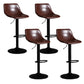Contemporary Metal Barstool Faux Leather Footrest Stool Adjustable in Matte Finish Brown 4 Piece Set Bar Stool(33"H) Clearhalo 'Bar Furniture' 'Bar Stools' 'bar_stools' 'furn' 'furn_bar_stools' 'Furniture' 'Kitchen & Dining Furniture' 5638978
