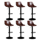 Contemporary Metal Barstool Faux Leather Footrest Stool Adjustable in Matte Finish Brown 6 Piece Set Bar Stool(33"H) Clearhalo 'Bar Furniture' 'Bar Stools' 'bar_stools' 'furn' 'furn_bar_stools' 'Furniture' 'Kitchen & Dining Furniture' 5638979