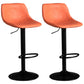 Contemporary Metal Barstool Faux Leather Footrest Stool Adjustable in Matte Finish Orange 2 Piece Set Bar Stool(33"H) Clearhalo 'Bar Furniture' 'Bar Stools' 'bar_stools' 'furn' 'furn_bar_stools' 'Furniture' 'Kitchen & Dining Furniture' 5638982