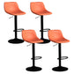Contemporary Metal Barstool Faux Leather Footrest Stool Adjustable in Matte Finish Orange 4 Piece Set Bar Stool(33"H) Clearhalo 'Bar Furniture' 'Bar Stools' 'bar_stools' 'furn' 'furn_bar_stools' 'Furniture' 'Kitchen & Dining Furniture' 5638983