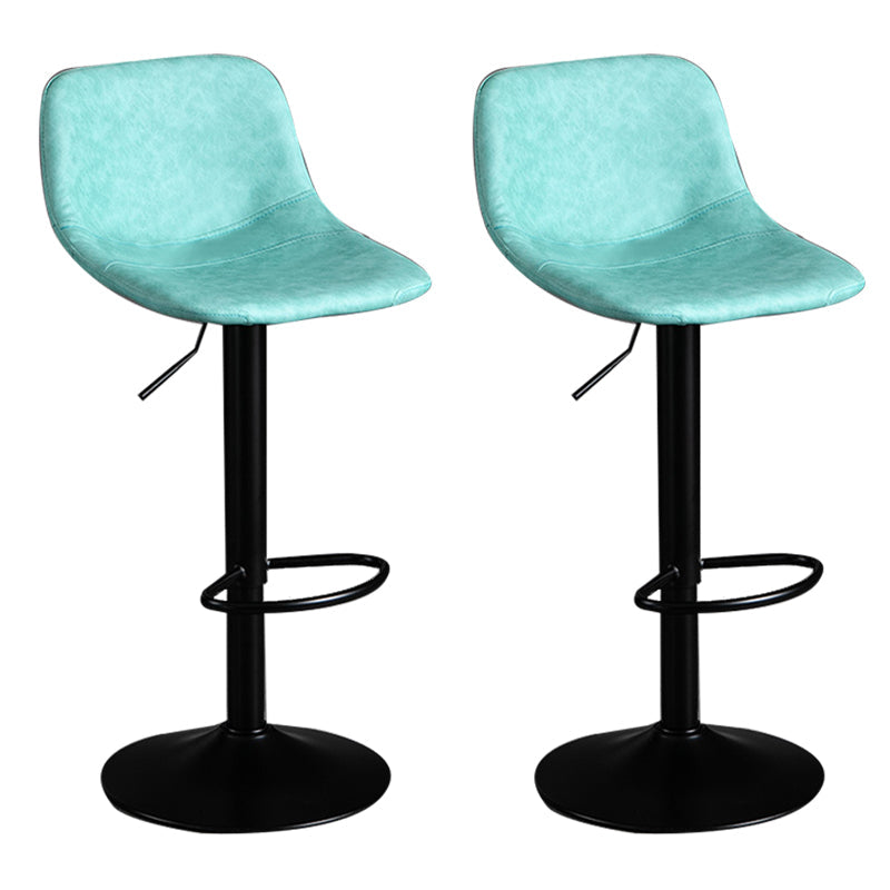 Contemporary Metal Barstool Faux Leather Footrest Stool Adjustable in Matte Finish Sky Blue 2 Piece Set Bar Stool(33"H) Clearhalo 'Bar Furniture' 'Bar Stools' 'bar_stools' 'furn' 'furn_bar_stools' 'Furniture' 'Kitchen & Dining Furniture' 5638987
