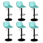 Contemporary Metal Barstool Faux Leather Footrest Stool Adjustable in Matte Finish Sky Blue 6 Piece Set Clearhalo 'Bar Furniture' 'Bar Stools' 'bar_stools' 'furn' 'furn_bar_stools' 'Furniture' 'Kitchen & Dining Furniture' 5638989