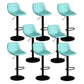 Contemporary Metal Barstool Faux Leather Footrest Stool Adjustable in Matte Finish Sky Blue 8 Piece Set Bar Stool(33"H) Clearhalo 'Bar Furniture' 'Bar Stools' 'bar_stools' 'furn' 'furn_bar_stools' 'Furniture' 'Kitchen & Dining Furniture' 5638990