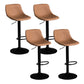 Contemporary Metal Barstool Faux Leather Footrest Stool Adjustable in Matte Finish Light Brown 4 Piece Set Bar Stool(33"H) Clearhalo 'Bar Furniture' 'Bar Stools' 'bar_stools' 'furn' 'furn_bar_stools' 'Furniture' 'Kitchen & Dining Furniture' 5638993