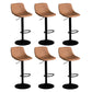 Contemporary Metal Barstool Faux Leather Footrest Stool Adjustable in Matte Finish Light Brown 6 Piece Set Bar Stool(33"H) Clearhalo 'Bar Furniture' 'Bar Stools' 'bar_stools' 'furn' 'furn_bar_stools' 'Furniture' 'Kitchen & Dining Furniture' 5638994