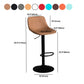 Contemporary Metal Barstool Faux Leather Footrest Stool Adjustable in Matte Finish Clearhalo 'Bar Furniture' 'Bar Stools' 'bar_stools' 'furn' 'furn_bar_stools' 'Furniture' 'Kitchen & Dining Furniture' 5638997