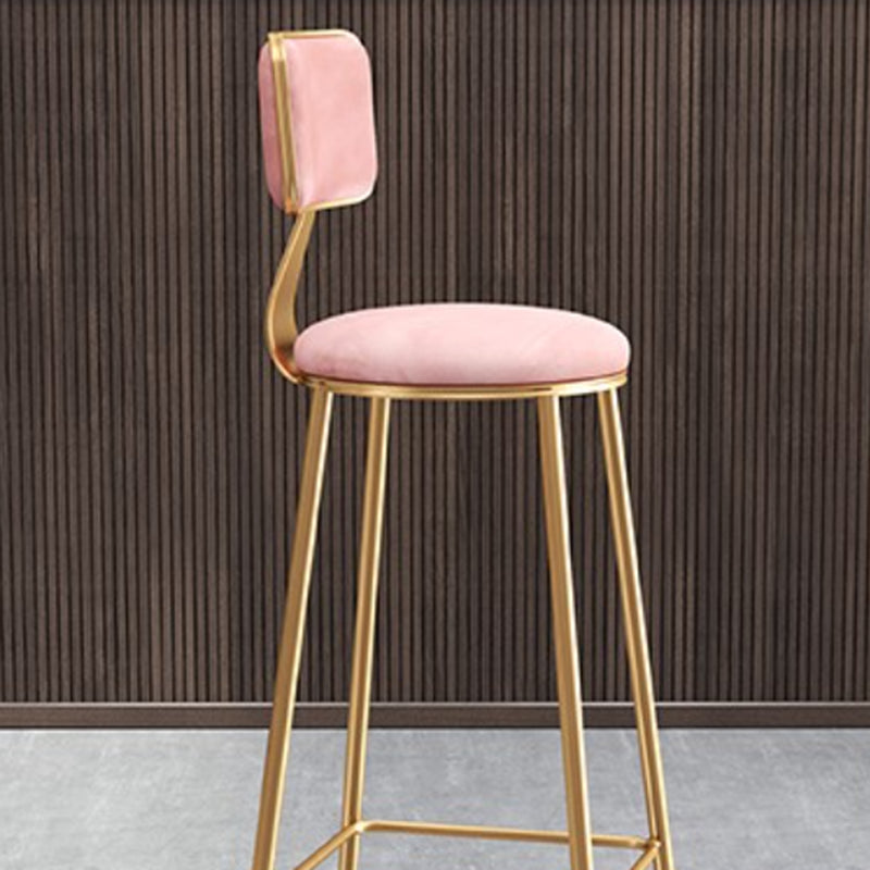Glam Round Indoor Counter Stool Footrest Low Back Counter-height Stool Clearhalo 'Bar Furniture' 'Bar Stools' 'bar_stools' 'furn' 'furn_bar_stools' 'Furniture' 'Kitchen & Dining Furniture' 5639002