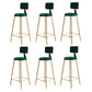 Glam Round Indoor Counter Stool Footrest Low Back Counter-height Stool Green 6 Piece Set Clearhalo 'Bar Furniture' 'Bar Stools' 'bar_stools' 'furn' 'furn_bar_stools' 'Furniture' 'Kitchen & Dining Furniture' 5639003